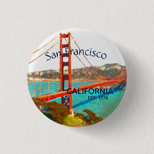 Badge Rond 2,50 Cm GoldenGate de San Francisco