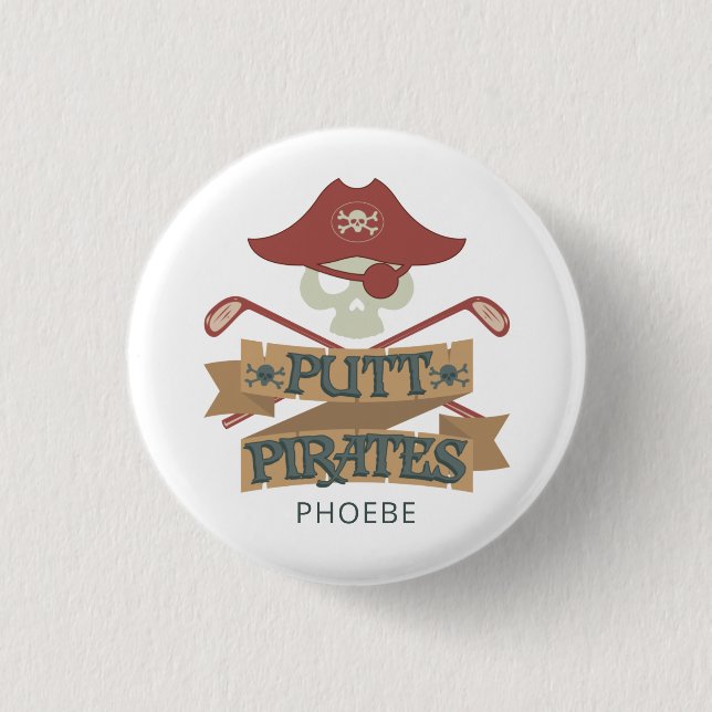 Badge Rond 2,50 Cm Golf Putt Pirates Golf Sports (Devant)