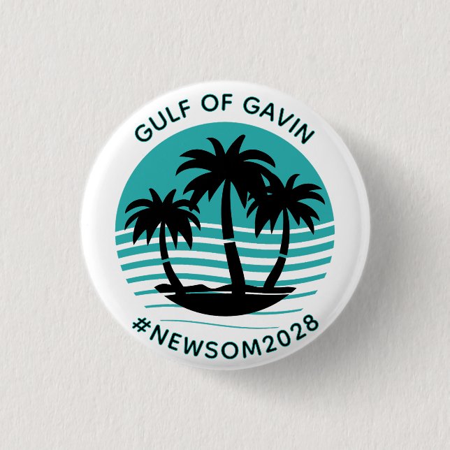 Badge Rond 2,50 Cm Golfe de Gavin | Humour politique drôle (Devant)