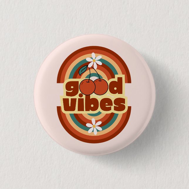Badge Rond 2,50 Cm Good Vibes (Devant)