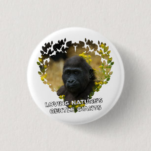 Badge Rond 2,50 Cm Gorilla Baby - Les gentils géants de la nature
