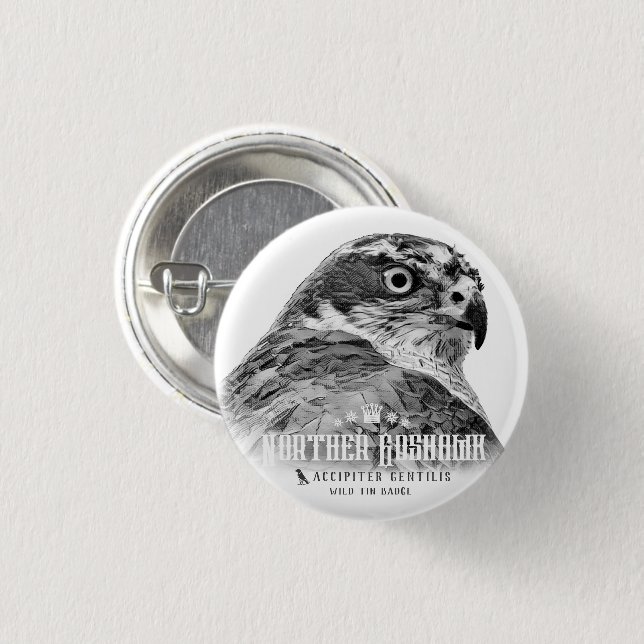 Badge Rond 2,50 Cm Goshawk du Nord (Devant & derrière)