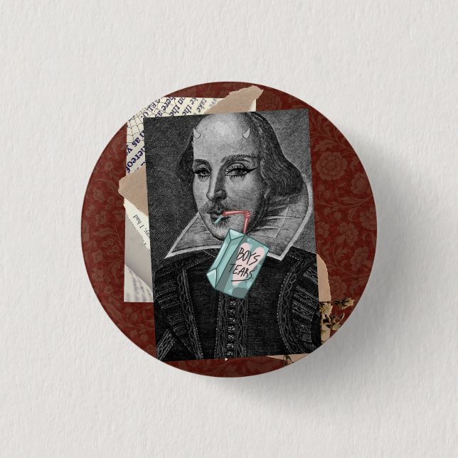 Badge Rond 2,50 Cm Goth Shakespeare Pin (Devant)