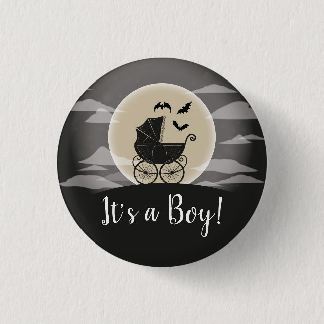 Badge Rond 2,50 Cm Gothic Baby Shower Halloween (Devant)