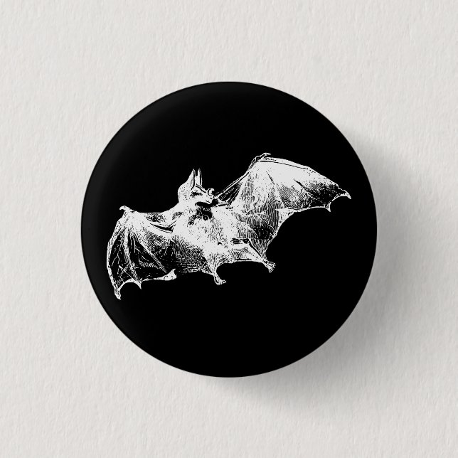 BADGE ROND 2,50 CM GOTHIC VAMPIRE BAT (Devant)