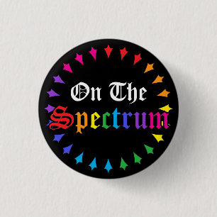 Badge Rond 2,50 Cm Gothique Arc-en-ciel noir Autisme sur le Spectre