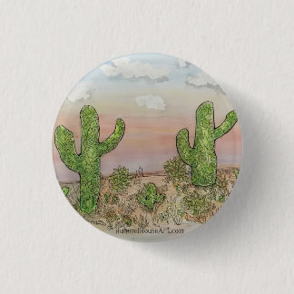 Badge Rond 2,50 Cm Goupille de cieux de désert de cactus petite
