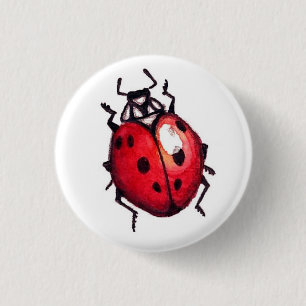 Badge Rond 2,50 Cm Goupille de coccinelle