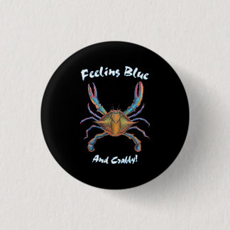 Badge Rond 2,50 Cm goupille de crabe bleu