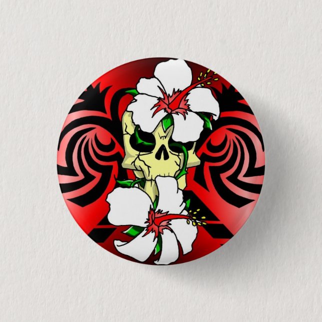 Badge Rond 2,50 Cm goupille de crâne (Devant)
