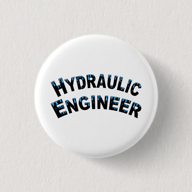 Badge Rond 2,50 Cm Gouttes d'eau de l'ingénieur hydraulique (Devant)