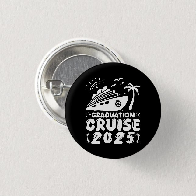 Badge Rond 2,50 Cm Graduation Trip Cruise 2025 Ship Party Cruise Cade (Devant & derrière)