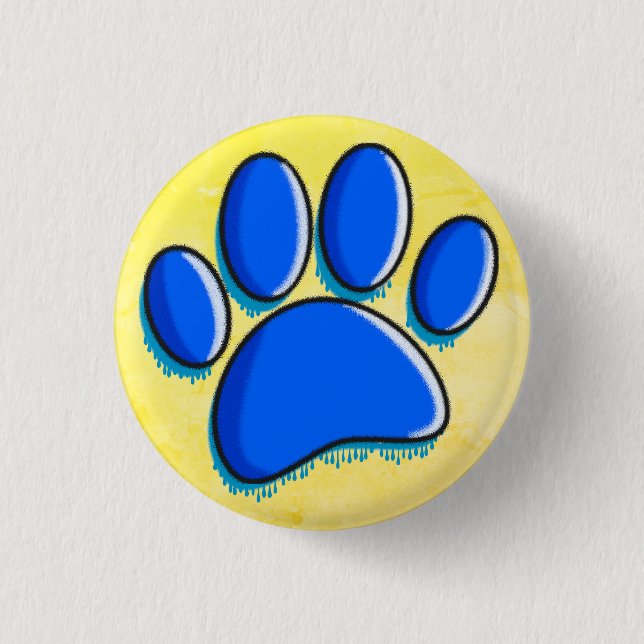 Badge Rond 2,50 Cm Graffiti Art Chien Empreinte de patte (Devant)