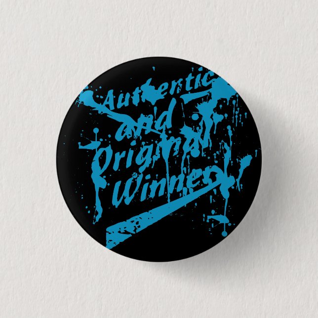 Badge Rond 2,50 Cm Graffiti Authentique Vainqueur Grunge Éclaboussure (Devant)