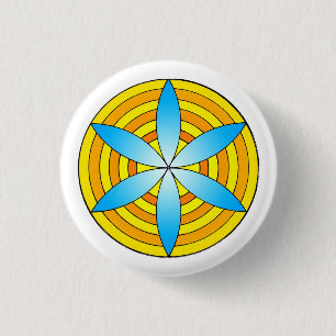 Badge Rond 2,50 Cm graine bleue