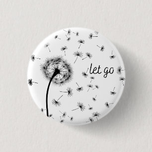 Badge Rond 2,50 Cm Graines de pissenlit inspirantes qui s'envolent