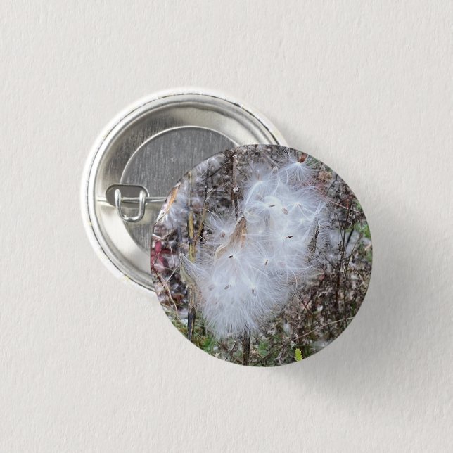 Badge Rond 2,50 Cm Graines et soie d'algues (Devant & derrière)