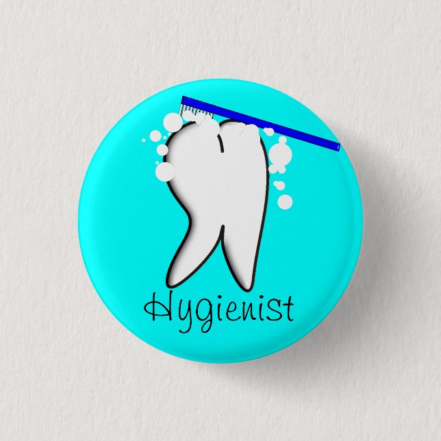 Badge Rond 2,50 Cm Grand bouton de dent d'hygiéniste dentaire (Devant)