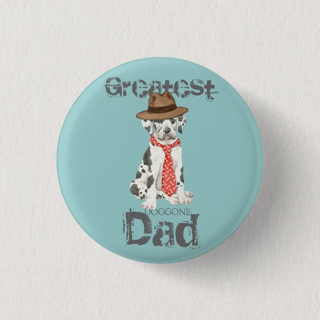 Badge Rond 2,50 Cm Grand Dane Papa (Devant)