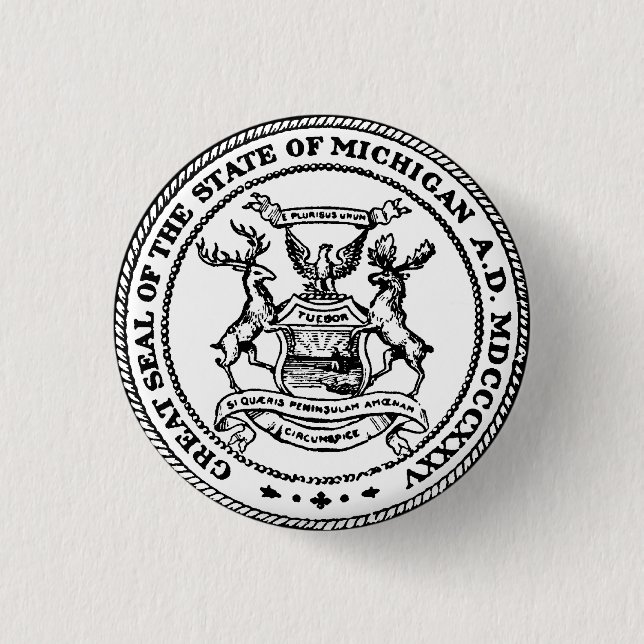 Badge Rond 2,50 Cm Grand joint de l'état du Michigan (Devant)