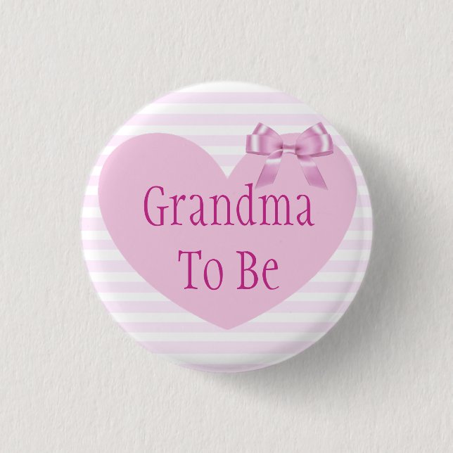 Badge Rond 2,50 Cm Grand-maman à être bouton rose de baby shower (Devant)