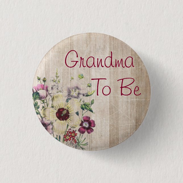 Badge Rond 2,50 Cm Grand-maman à être bouton rustique de baby shower (Devant)