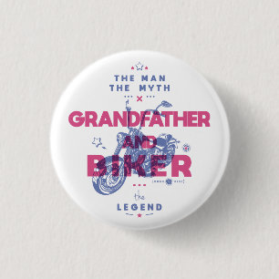 Badge Rond 2,50 Cm Grand-père et moker l'homme le mythe la légende