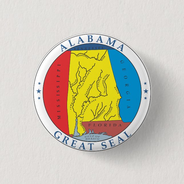 Badge Rond 2,50 Cm Grand phoque de l'Alabama (Devant)