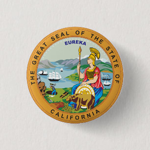 Badge Rond 2,50 Cm Grand sceau de l'état de Californie