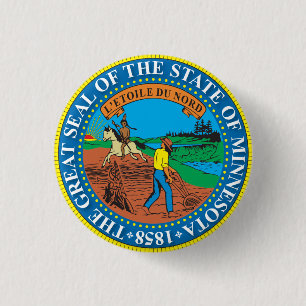 Badge Rond 2,50 Cm Grand sceau de l'état du Minnesota