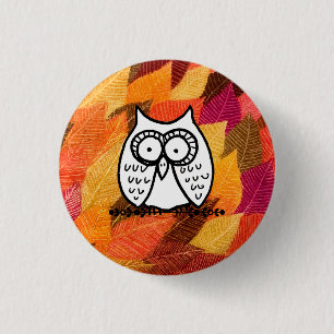 Badge Rond 2,50 Cm Grand yeux drôle dessin de chouette de dessin anim