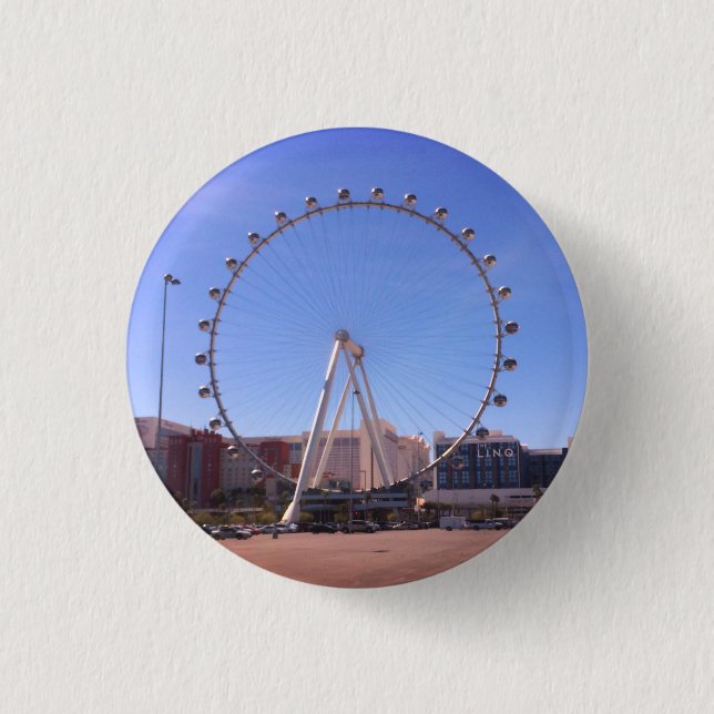 Badge Rond 2,50 Cm Grande Roue Ferris Las Vegas #2 Bouton (Devant)