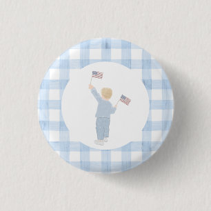 Badge Rond 2,50 Cm Grandmillennial All American Boy Paper Plate