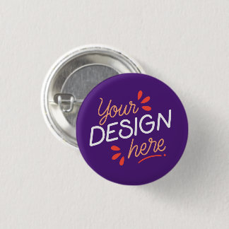 Badge Rond 2,50 Cm Graphique carré violet avec orange ludique