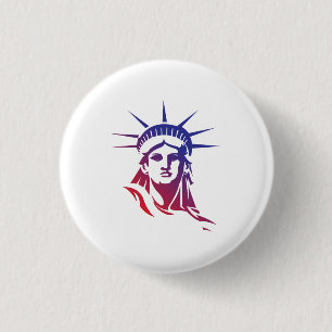 Badge Rond 2,50 Cm Graphique dégradé de la statue de la Liberté patri