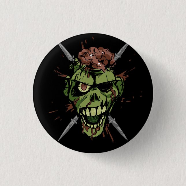 Badge Rond 2,50 Cm graphique du zombi des mitch (Devant)