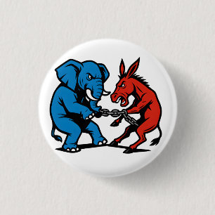Badge Rond 2,50 Cm Graphique Éléphant contre Âne