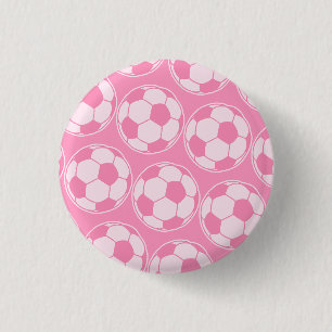 Badge Rond 2,50 Cm Graphiques de balle de football rose Screwball