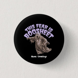 Badge Rond 2,50 Cm Graphisme de fantôme d'horreur sarcastique avec je