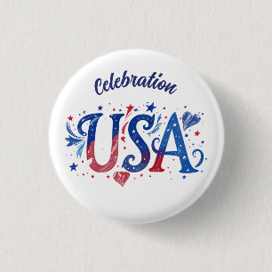 Badge Rond 2,50 Cm Graphisme patriotique pour le 250e anniversaire de