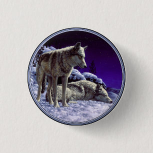 Badge Rond 2,50 Cm Gray Wolves
