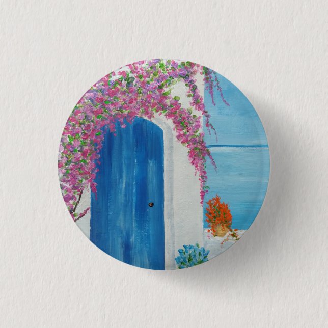 Badge Rond 2,50 Cm Greek Blue (Devant)