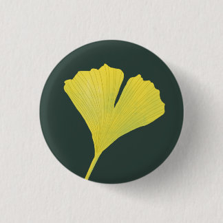 Badge Rond 2,50 Cm Green Gingko Leaf Nature Lover Motif botanique