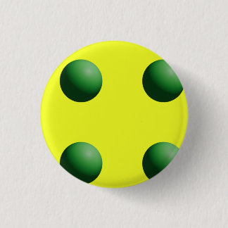 Badge Rond 2,50 Cm Green Spheres on Yellow Button