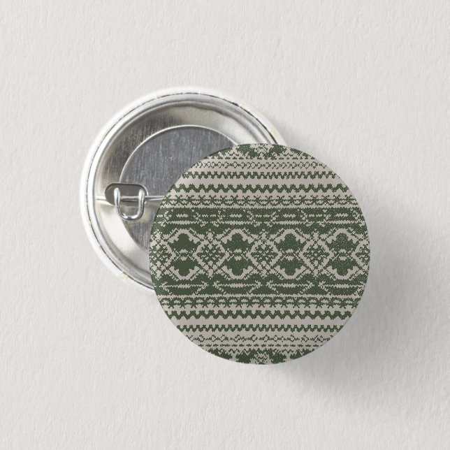 Badge Rond 2,50 Cm Green Sweater Button (Devant & derrière)