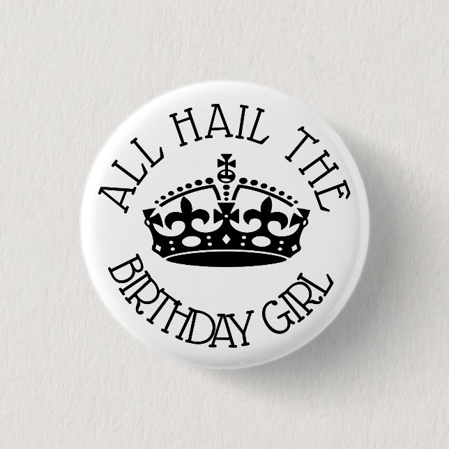 Badge Rond 2,50 Cm Grêlez la fille d'anniversaire (Devant)