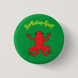 Badge Rond 2,50 Cm Grenouille arborescente Anniversaire de enfant mûr