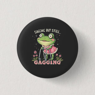 Badge Rond 2,50 Cm Grenouille de jour des mères, mais toujours gisant