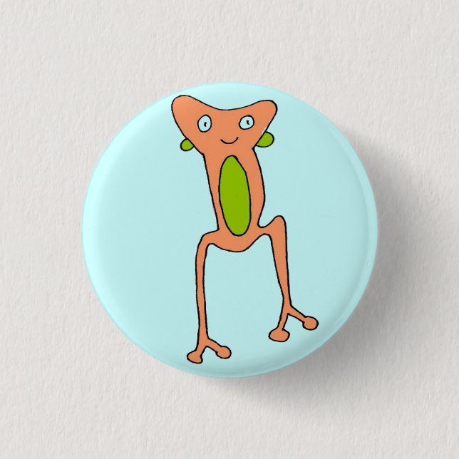 Badge Rond 2,50 Cm Grenouille de pêche (Devant)