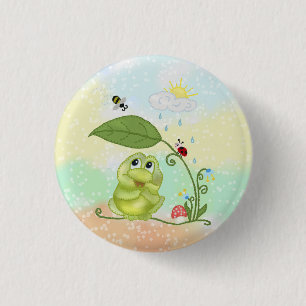 Badge Rond 2,50 Cm Grenouille d'été